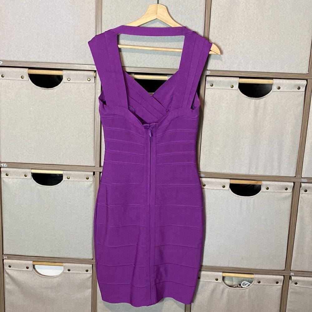 Herve Leger Purple Bandage Mini Dress - Picture 7 of 12